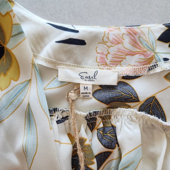 Easel Boutique Silky Satin Floral Peony Maxi Length House Robe Size M NWOT - Picture 11 of 16